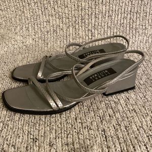 Stuart Weitzman Silver kitten heels size 7